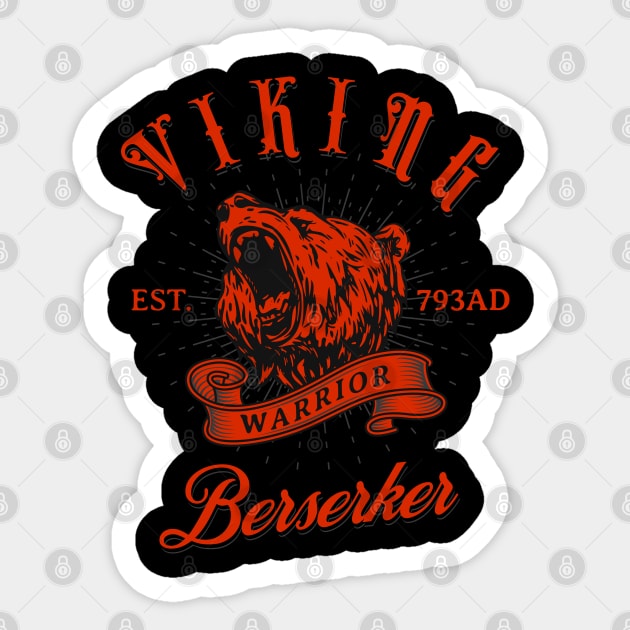 Viking Berserker Norse Warrior Sticker by Scar